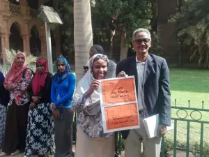 University of Khartoum lecturers have their sit-in on campus grounds this morning (Twitter)