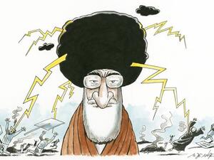 Caricature of Khamenei (Twitter)