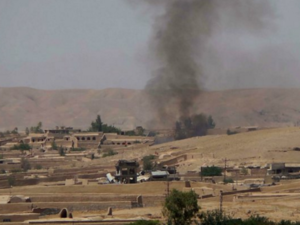 Smoke rises from an attack in the Sangin district of the Helmand province. (AFP/File)