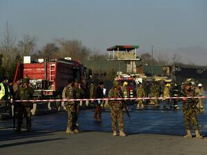 Afghan security forces patrol after a recent suicide attack. (AFP/Wakil Kohsar)