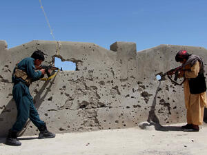 It is not clear if the mortar belonged to militants or government forces. (AFP) 