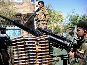 Afghan soldiers at standing on guard in Herat. (AFP) 