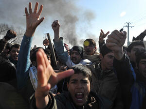 Afghan demonstrators in Kabul. (AFP/Shah Marai)