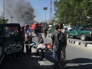 A victim is carried away on a stretcher at the site of the bombing. (AFP/ file Photo)