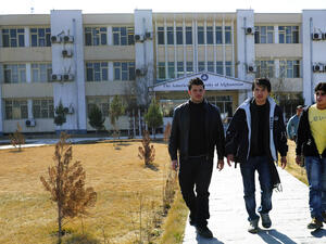 Students walk by the American University of Afghanistan in Kabul. (AFP/File)