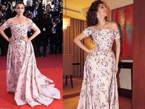 Both starlets were spotted wearing Kadi's design a week apart. (Instagram)