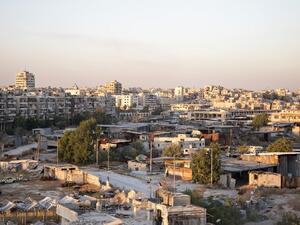 An overview of a rebel-held neighborhood in Aleppo. (AFP/Karam Al-Masri)