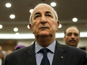 A picture taken on February 2, 2016 shows Abdelmadjid Tebboune during a meeting of the National Liberation Front (FLN) in Algeria. (Ryad Kramdi/AFP)