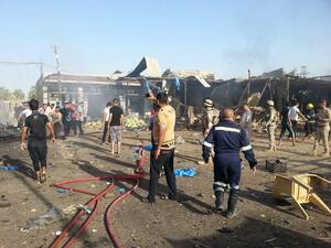 The site of the bomb explosion at a Baghdad market, on July 12, 2016. (Twitter) 