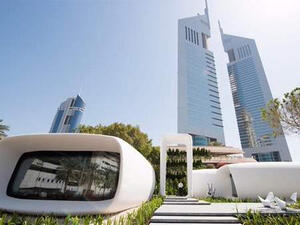 A 3D-printer measuring 20 feet high, 120 feet long and 40 feet wide was used to print the building. (File photo) 