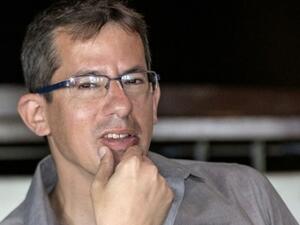 Hagai El-Ad, Executive Director of B'Tselem, at a press conference in Tel Aviv, February 05, 2016. (AFP/Jack Guez)