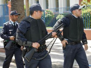 Moroccan security forces patrol the streets of Casablanca. (AFP/File)
