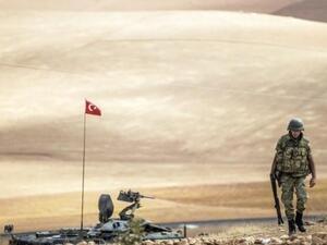 A Turkish soldier patrols the volatile border with Syria. (AFP/File)