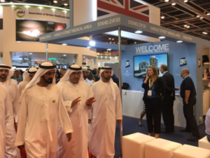 Ruler of Dubai, His Highness Sheikh Mohammed bin Rashid Al Maktoum, visits the Arab Health event. (Twitter) 