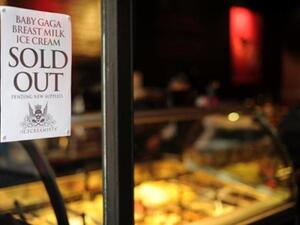 يشير هذا الإعلان إلى أن مثلجات حليب الأم قد نفدت!.  يشير هذا الإعلان إلى أن مثلجات حليب الأم قد نفدت!.