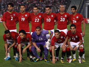 صورة للاعبي فريق كرة القدم المصري.