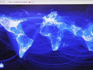 خارطة لفيس بوك تظهر شبكة الصداقات لقاعدة المستخدمين في العالم.