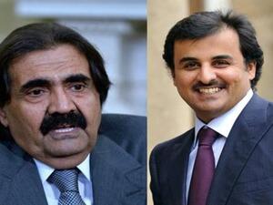 الامير حمد بن خليفة وابنه تميم 