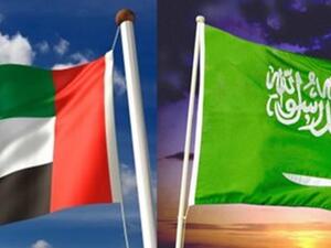 علم المملكة العربية السعودية وعلم دولة الامارات العربية المتحدة علم المملكة العربية السعودية وعلم دولة الامارات العربية المتحدة