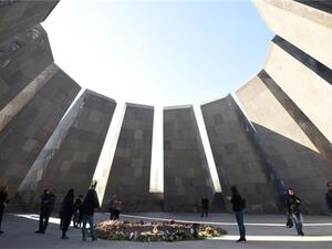 People visiting the Armenian 'Genocide' Memorial in Yerevan, Armenia. (AFP/File)