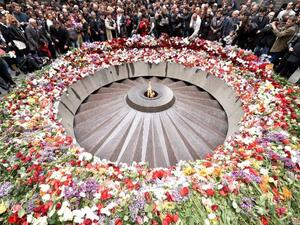 Mourners gather at the Armenian Genocide memorial in Yerevan to commemorate the 100th anniversary of the 1915 killings. (AFP/File)