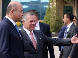 Jordan King Abdullah with Iraqi President Barham Saleh. (AFP/File Photo)
