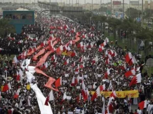 جانب من التظاهرات في المنامة الجمعة