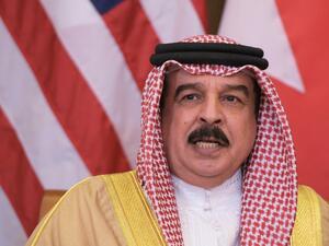 Bahrain's King Hamad bin Isa Al Khalifa takes part in a bilateral meeting with US President Donald Trump at a hotel in Riyadh on May 21, 2017. (Mandel Ngan/AFP)
