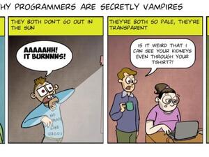 Ink on the Side makes fun of programmers and vampires.