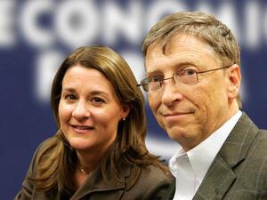 Melinda and Bill Gates at the World Economic Forum. (WEF)
