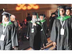 Saudi graduates of US universities are encouraged to return to the Kingdom upon graduation, but many prefer to remain overseas. (File photo)