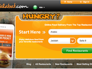 Some 56 percent respondents in a survey conducted in the Kingdom say that they order food online at least once a week. (Talabat screenshot) 