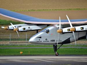 The Solar Impulse 2 touched down in Abu Dhabi Tuesday morning, completing the first round-the-world trip of a zero-fuel plane. (Wikimedia Commons)