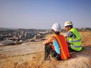 Lafarge Holcim workers overlooking their cement plant in Jordan. (Lafarge Holcim) Lafarge Holcim workers overlooking their cement plant in Jordan. (Lafarge Holcim)