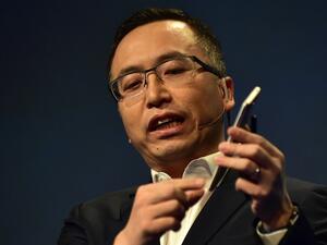 George Zhao, president of Honor, holds the newly introduced Honor 6X phone during the company's press conference at CES2017 in Las Vegas. (AFP/Frederic J. Brown) George Zhao, president of Honor, holds the newly introduced Honor 6X phone during the company's press conference at CES2017 in Las Vegas. (AFP/Frederic J. Brown)