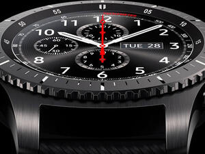 Unlike with the new Apple Watch, given the S3 is only water resistant, not waterproof. (Samsung)