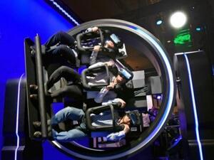 Participants experience Samsung's VR ride at CES 2017 in Las Vegas. (AFP/File)