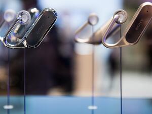 The Xperia Ear is an open-ear pair of earphones that lets you listen to whatever is being played on the device they’re connected to as well as hear the world around you. (AFP/Josep Lago)


