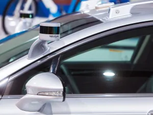 Velodyne self driving car sensor at the North American International Auto Show media preview January 9, 2017 in Detroit, Michigan. (Shutterstock)