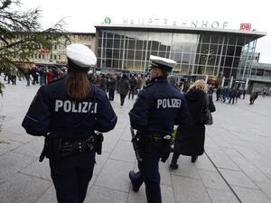 Cologne police following New Year's Eve attacks in which "'North African' men committed sexual crimes against German women as a result of their cultural background, which they...imported to the West". (File photo) 