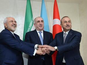 Foreign ministers of Iran, Turkey and the Republic of Azerbaijan held a trilateral meeting in the Turkish city of Istanbul  (Twitter)
