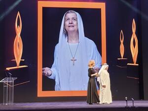 Magda Gobran from Egypt wins the civic and humanitarian services award (Twitter)