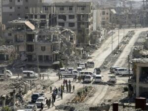 مبان مدمرة بشكل واسع في الرقة السورية بعدما طردت قوات يقودها الأكراد مقاتلي تنظيم الدولة الإسلامية من المدينة التي شكلت عاصمتهم
