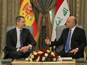 الرئيس العراقي برهم صالح يستقبل ملك إسبانيا فيليبي السادس في العاصمة بغداد

