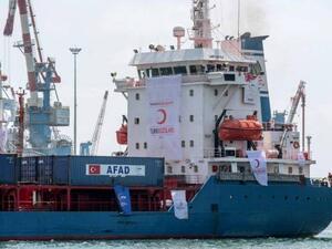سفينة تركية تصل ميناء اشدود الاسرائيلي محملة بمساعدات لغزة