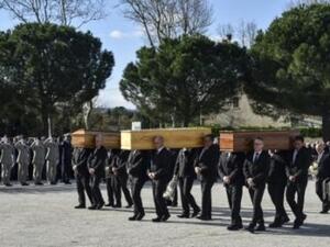 تشييع ثلاثة اشخاص مدنيين قتلوا في الهجوم الارهابي في بلدة تريب
