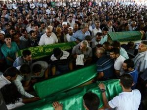 مراسم دفن ضحايا اعتداء غازي عنتاب
