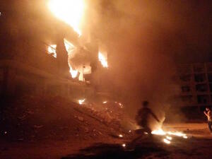 قصف مستشفى في داريا بالبراميل المتفجرة