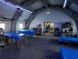 جانب من مستشفى ميداني بالقرب من الموصل
