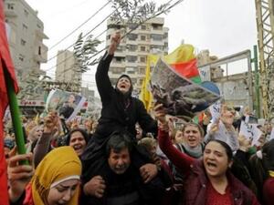 تظاهرة للاكراد في لبنان دعما لاكراد عفرين في سوريا امام السفارة الاميركية
